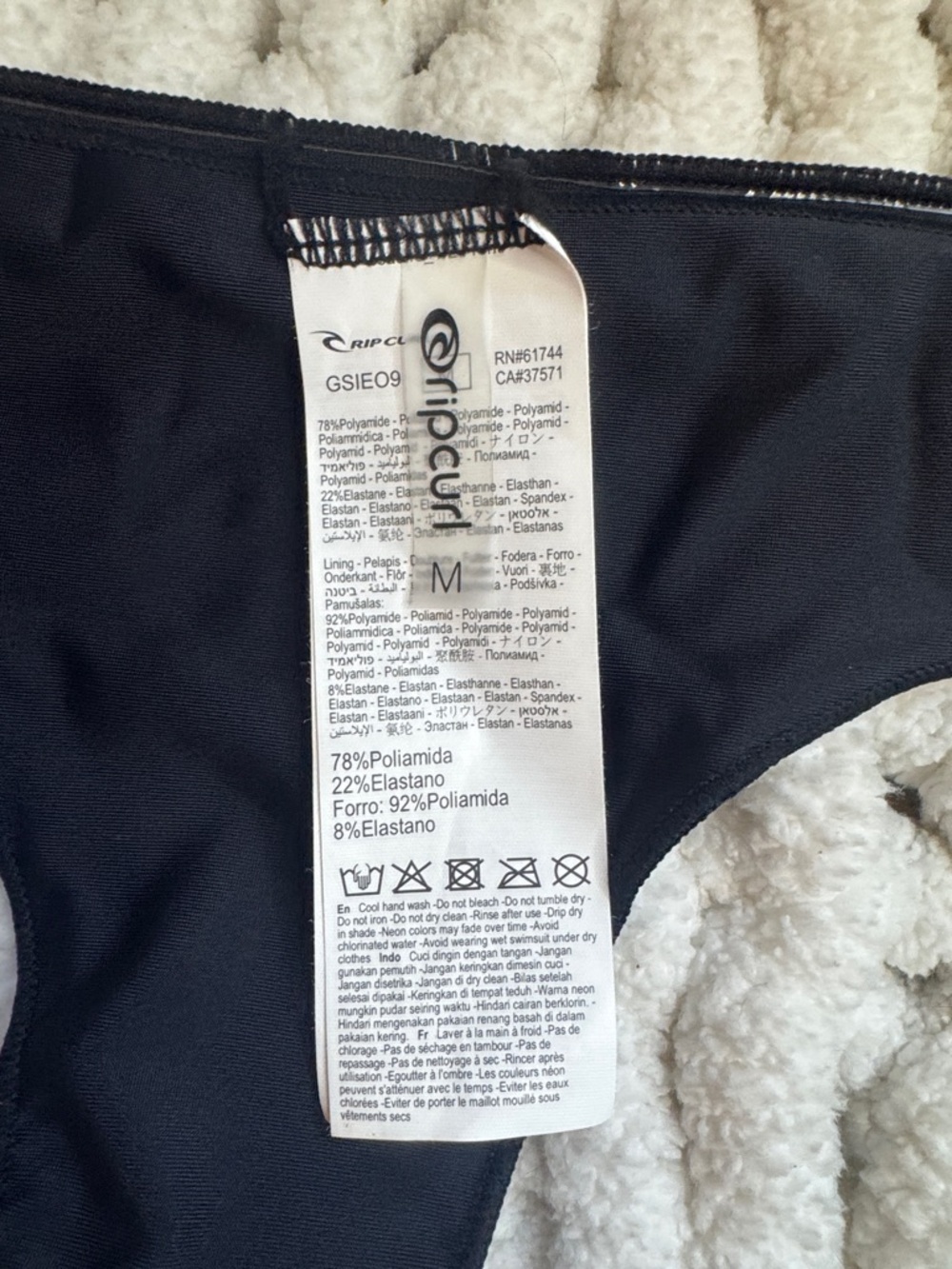 Rip Curl Black Bare Coverage Bikini Bottom - Picture 4 of 7